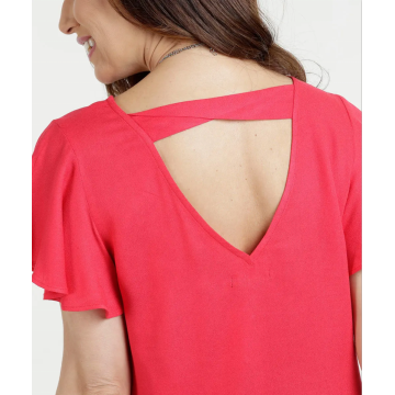 Butterfly sleeve V shape on the back shirt