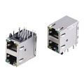 2x1P RJ45 Jack com LED EMI