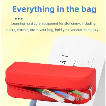 Silicone pen case Single zipper pen case Waterproof pen case Large capacity pen case for children