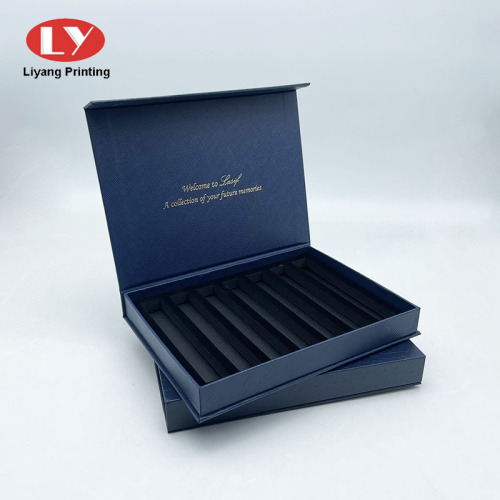 Navy Blue Leather Perfume Bottle Gift Box Packaging