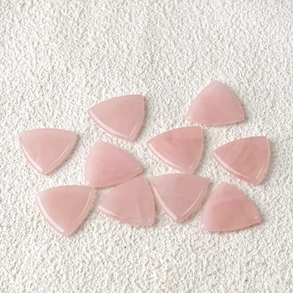 Natural Rose Crystal Quartz triangle Shape Rose Crystal