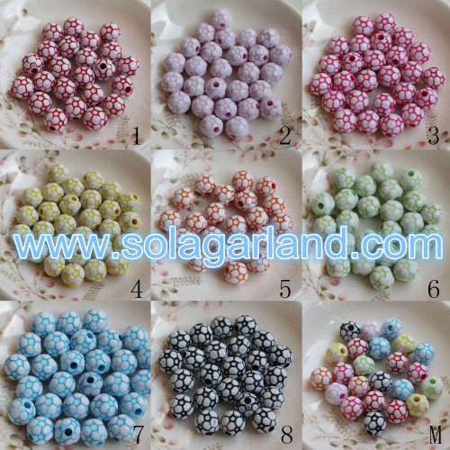 6-20MM Acrylic Plastic CCB Metalized Round Chunky Beads Charms