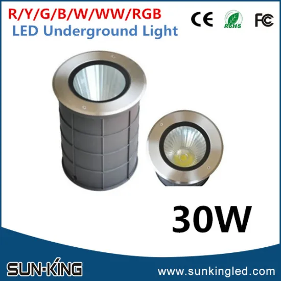 High bright blue/green cob led outdoor inground light 30W led buried underground lights 220V