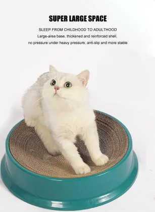 Round Replaceable Core Grasp Resistant Plastic Cat Scratch Board
