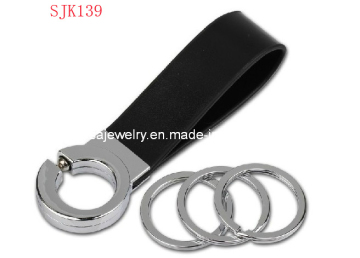 Fashion Men Leather Metal Keychain (SJK139)