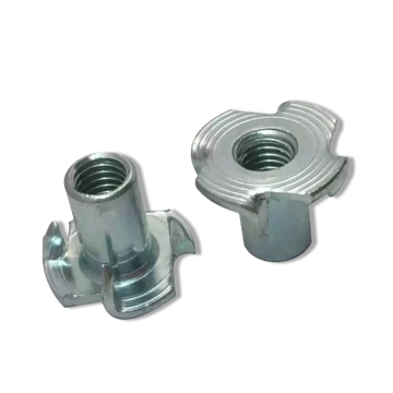 Custom Steel Four Prongs Tee Nut Imperial Zinc Finish