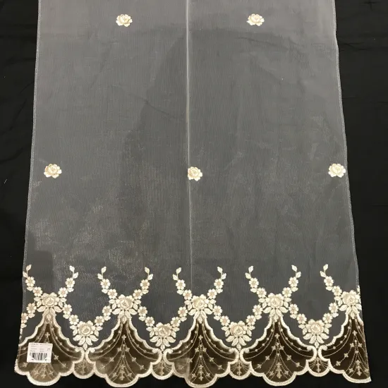 Affordable Turkish Embroidered Curtains Made of 100% Polyester Sheer Organza Tulle Voile with Bead Rope Trimmings