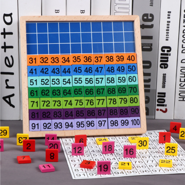 Montessori Hundred Board: A 1-100 Consecutive Numbers Wooden Math Learning Tool for Early Education