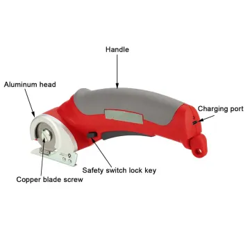 Electric Scissors: Cordless Lithium-Powered Leather Cutting Machine with Portable Shear, Tailor Knife & Steel Blade Hand Tool