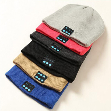 Earphone Nirkabel Hangat Musik Beanie Hat Headphone