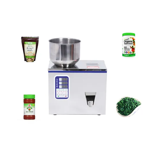 Particle Powder, Bag Weighing & Filling Machine for Tea & Coffee Beans in Granules - Semi-Auto Stainless Steel Model