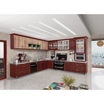 European style - Burgundy kitchen cabinet