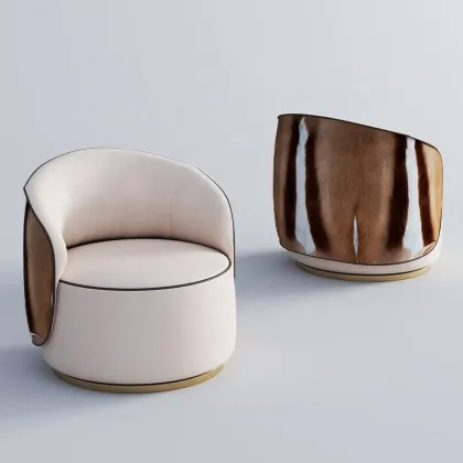 Italian Designed Stainless Steel Rotating Leisure Sofa Chair for Elegant Homes