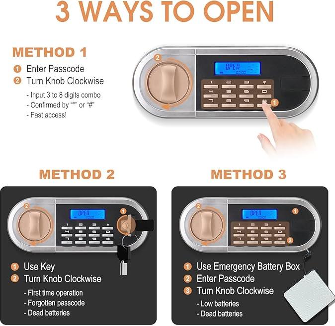 Digital Small Personal Safes for Pistol Cash Jewelry