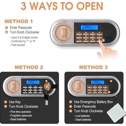Digital Small Personal Safes for Pistol Cash Jewelry