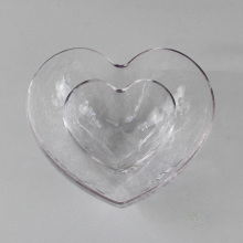 Heart Shaped Embossed Crystal Glass Dessert Bowl Set