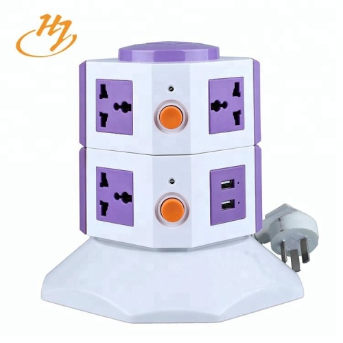 Universal White 2-USB 2-Layers Power Strip