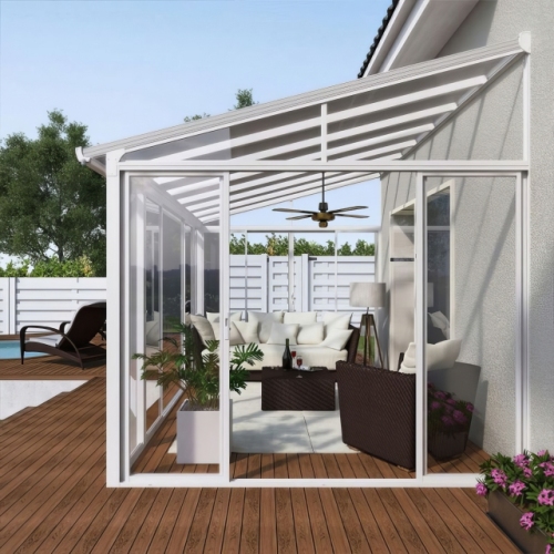 Sunroom di vetro a piedi personalizzate da casa vetrali