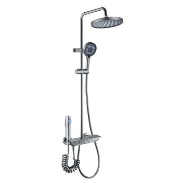Rainy Shower Handheld Spray Polished Electroplated Shinny Grey Tap Shower Set