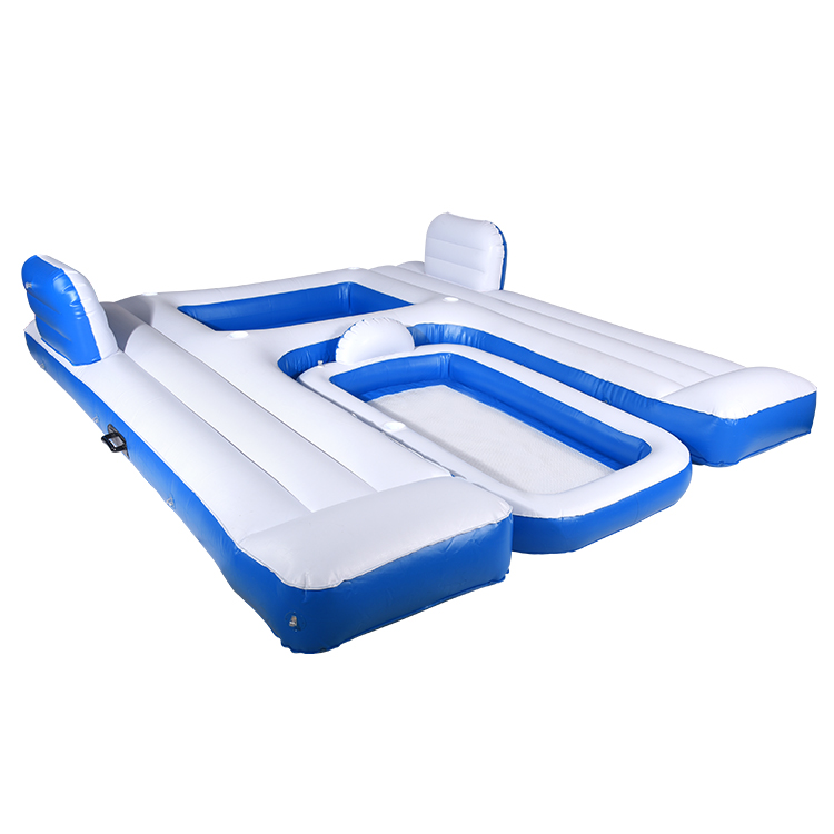 White Inflatable floating island 5 people floating island