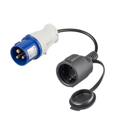 ZNPON 16A Schuko Plug to Industrial Socket Adapter