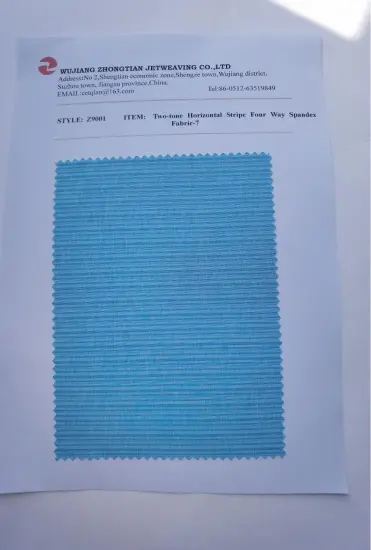 Two-tone Horizontal Stripe Four Way Spandex Fabric-7