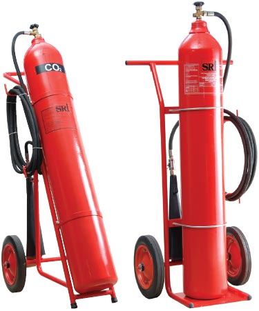 For 50kg Co2 Trolley Fire Extinguisher Portable