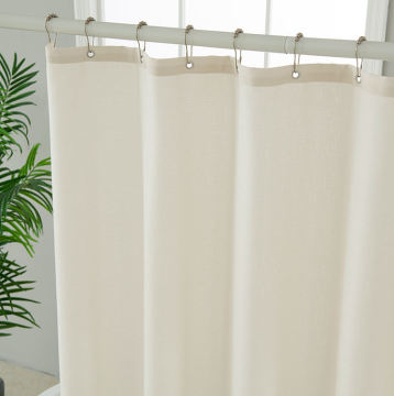 Good Quality Custom Design Linen Look Waterproof Polyester Shower Curtains for Bathroom
