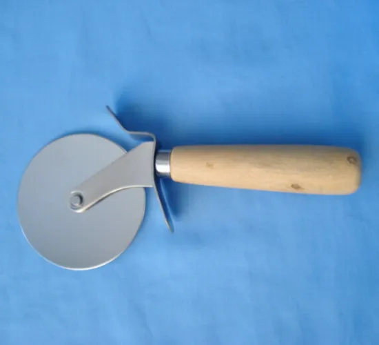 Stainless Steel Pizza Cutter with wooden handle
