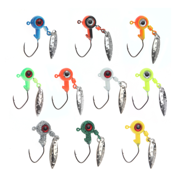 Wholesale Crappie Fishing Jig Heads with Rotating Sequins for Soft Worms