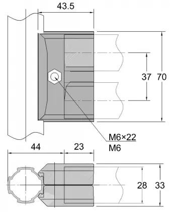 Factory Direct Selling Square Aluminum Joint Pipe Connector For Aluminum Lean Pipe System