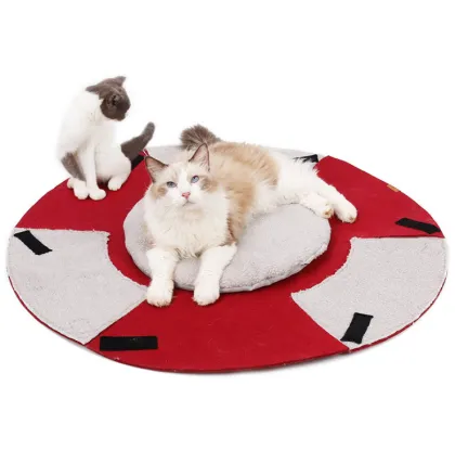 Cat Bed Detachable Lock Blanket Bed Rose Round