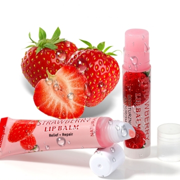 Custom Korean Organic Moisturizer Lip Balm Fruit Pink Mini