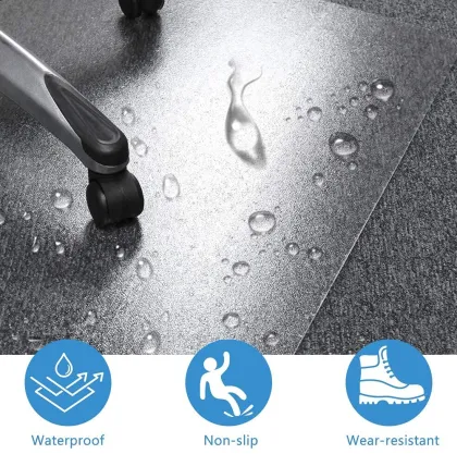 Thick PVC Transparent Floor Chair Mat for Hard Floors - 75x120 cm