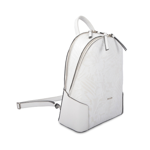 Mochila multifuncional de cuero de vaca mini blanco ocio