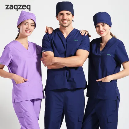 Top Quality Multi-Pocket Unisex Hospital Scrubs Uniforms Wholesale