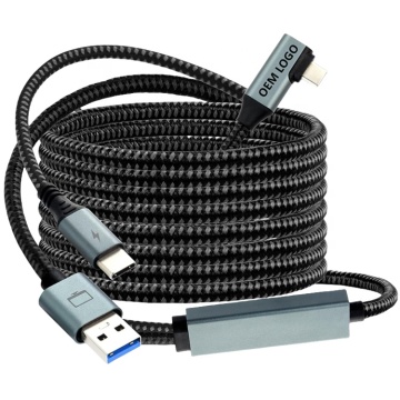 Factory Customized 5M Super Long 2in1 VR Headset Link Cable USB 3.2 A to Type C for 5Gbps Data Transfer in VR Gaming