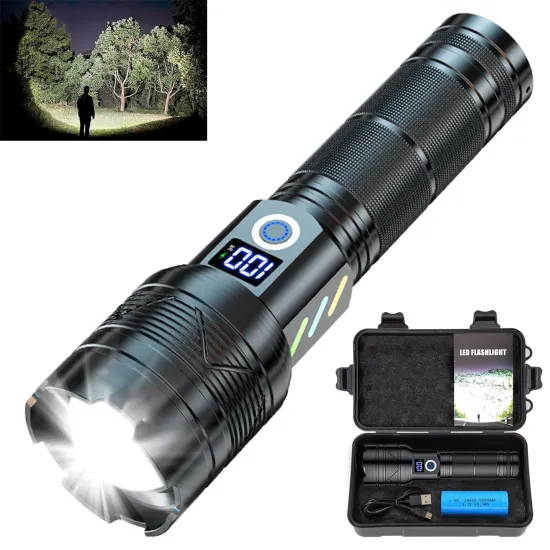 18650 High Power Rechargeable White Laser Flashlight with 10,000 Lumen Brightness