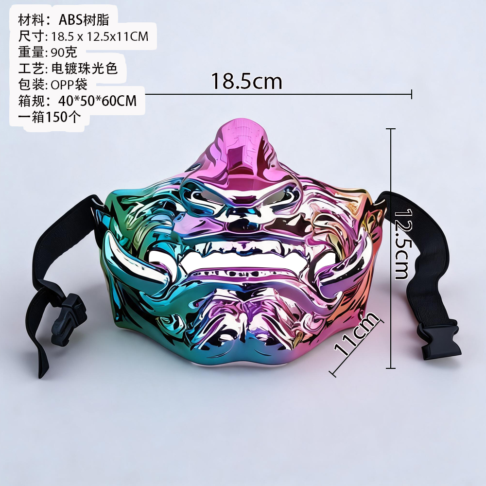 Electroplated Hannya Lower Half Mask