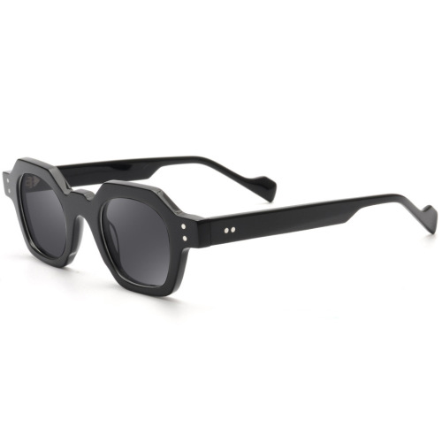 Acetate Sunglasses For Mens Black Hexagon Sunglasses Frame Factory