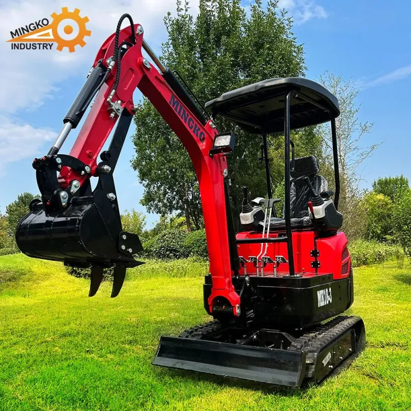 Mini Excavator with Swing Boom and Track Extension