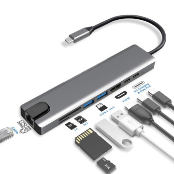 8 USB Type-C Hub: Mac için Ethernet, Şarj ve Çok Functurm Dönüştürücü