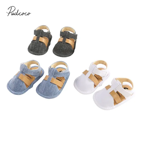Toddler Baby Girls Shoes Summer Cotton Flats Closed Toe Anti-Skid First Walkers Shoes 0-18M