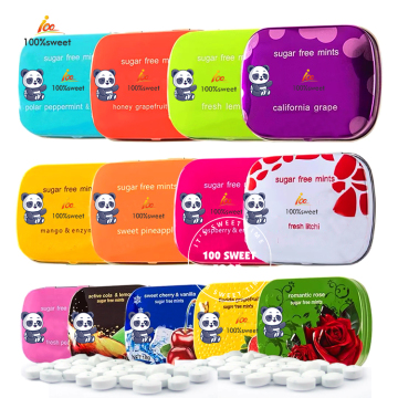 Popular Sugar-Free Fruit Flavor Breath Mints in Tin Cans - Strong Peppermint Taste