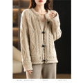 Cardigan en tricot rembourré de la dame en laine