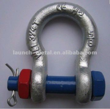 drop forged bolt type bow shackle