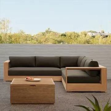  Cheap Waterproof Teak Wood Outdoor Sofa for Living Room, Balcony, Patio, and Garden 