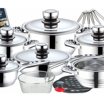 Neuankömmling 23pcs Edelstahl -Kochgeschirrset mit Küchengeschirrzubehör