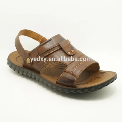 high quality durable men handmade genuine leather sandals