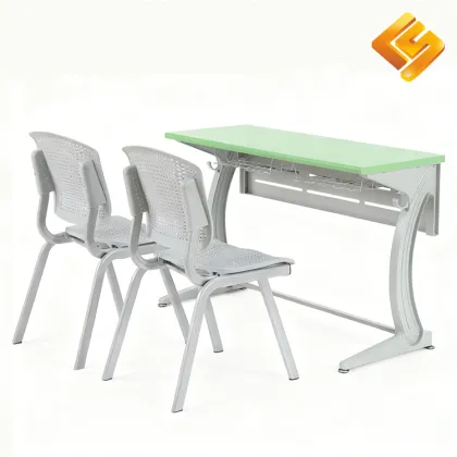 Heavy-Duty Classroom Desk with Wooden Seating Solution